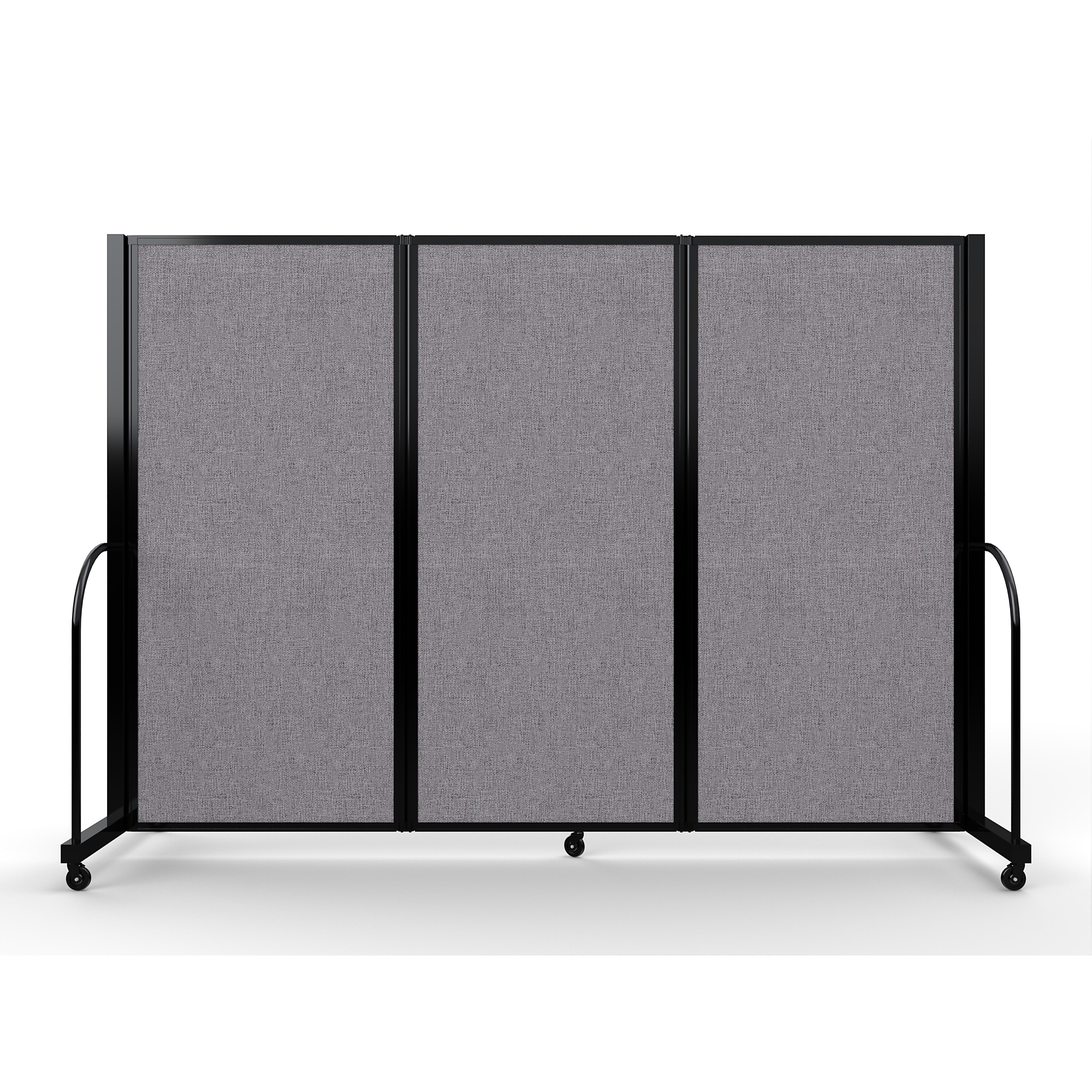 Screenflex Full Motion Divider — 6ft. x 8ft. 7in., Black Frame, Select Gray, Model# FSH-603-B-LGY